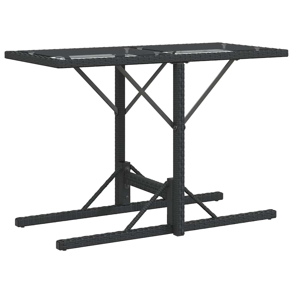 3 Piece Bistro Set with Cushions Black Poly Rattan