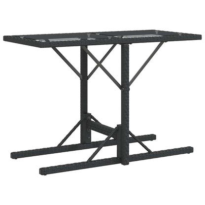 3 Piece Bistro Set with Cushions Black Poly Rattan