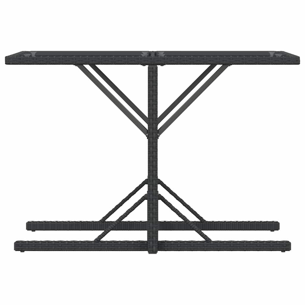 3 Piece Bistro Set with Cushions Black Poly Rattan