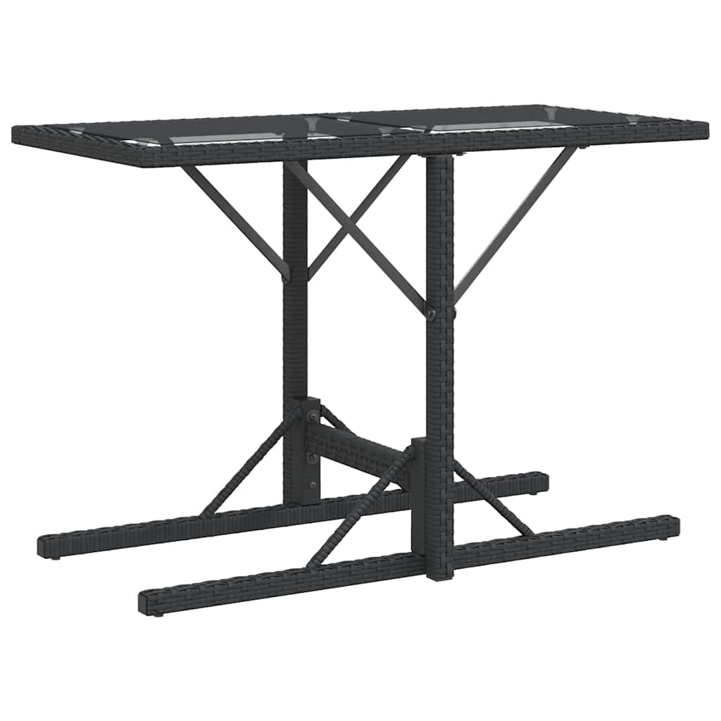 3 Piece Bistro Set with Cushions Black Poly Rattan