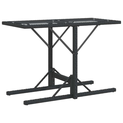 3 Piece Bistro Set with Cushions Black Poly Rattan