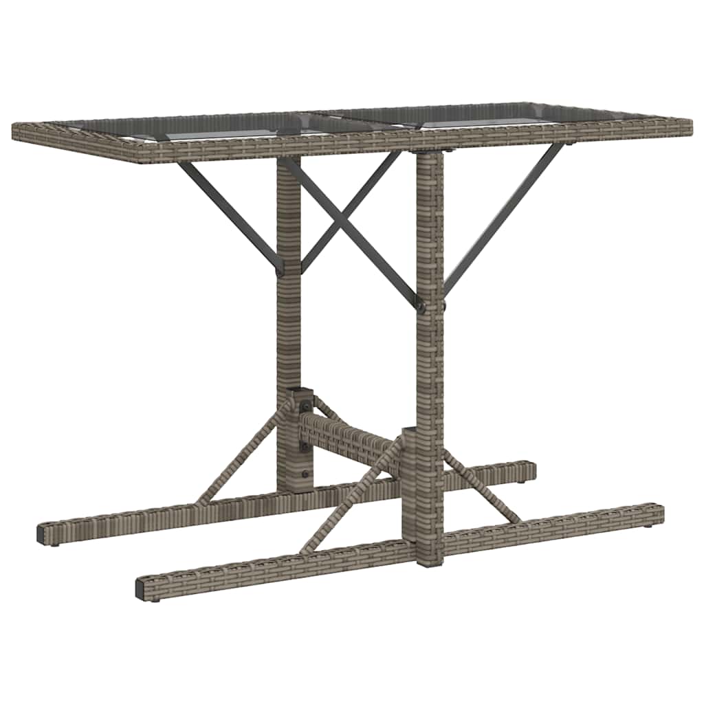 3 Piece Bistro Set with Cushions Grey Poly Rattan