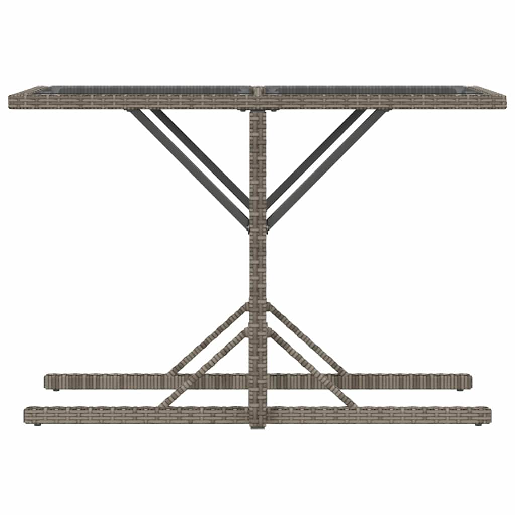 3 Piece Bistro Set with Cushions Grey Poly Rattan