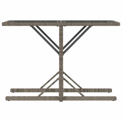3 Piece Bistro Set with Cushions Grey Poly Rattan
