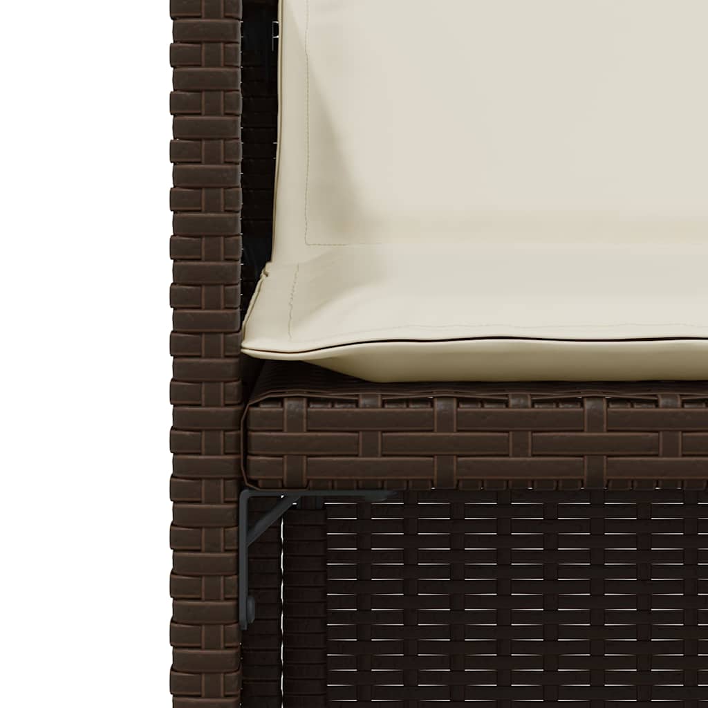 3 Piece Bistro Set with Cushions Brown Poly Rattan