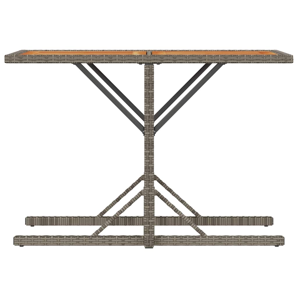 3 Piece Bistro Set with Cushions Grey Poly Rattan