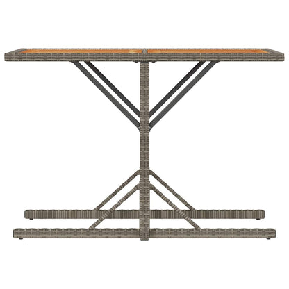 3 Piece Bistro Set with Cushions Grey Poly Rattan