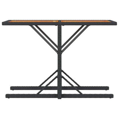3 Piece Bistro Set with Cushions Black Poly Rattan
