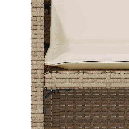 3 Piece Bistro Set with Cushions Beige Poly Rattan