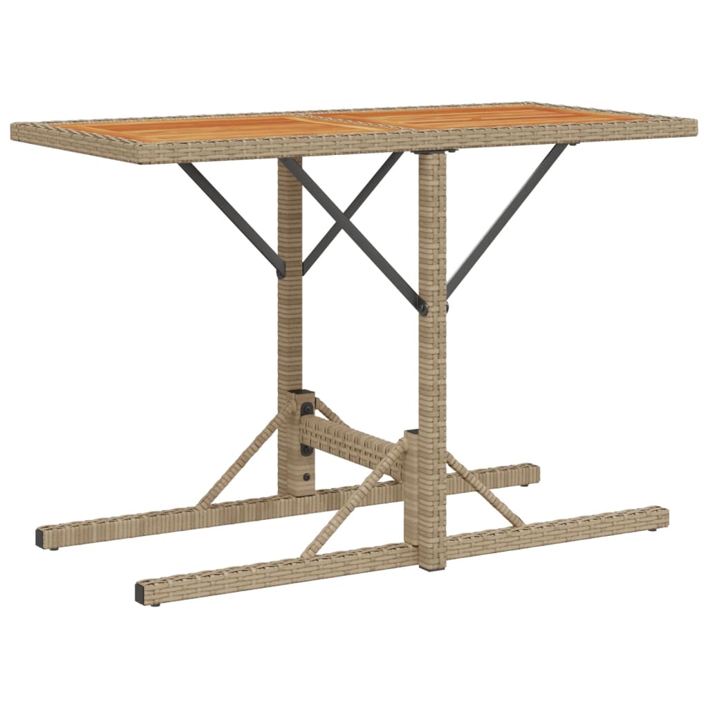 3 Piece Bistro Set with Cushions Beige Poly Rattan