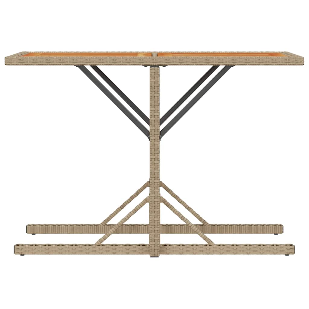 3 Piece Bistro Set with Cushions Beige Poly Rattan