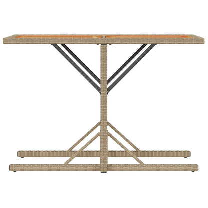 3 Piece Bistro Set with Cushions Beige Poly Rattan