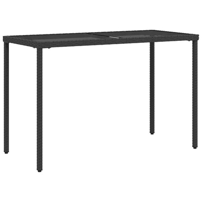 5 Piece Garden Dining Set with Cushions Black Poly Rattan