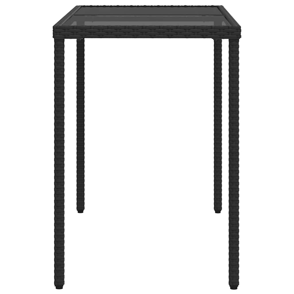 5 Piece Garden Dining Set with Cushions Black Poly Rattan