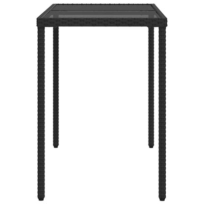 5 Piece Garden Dining Set with Cushions Black Poly Rattan