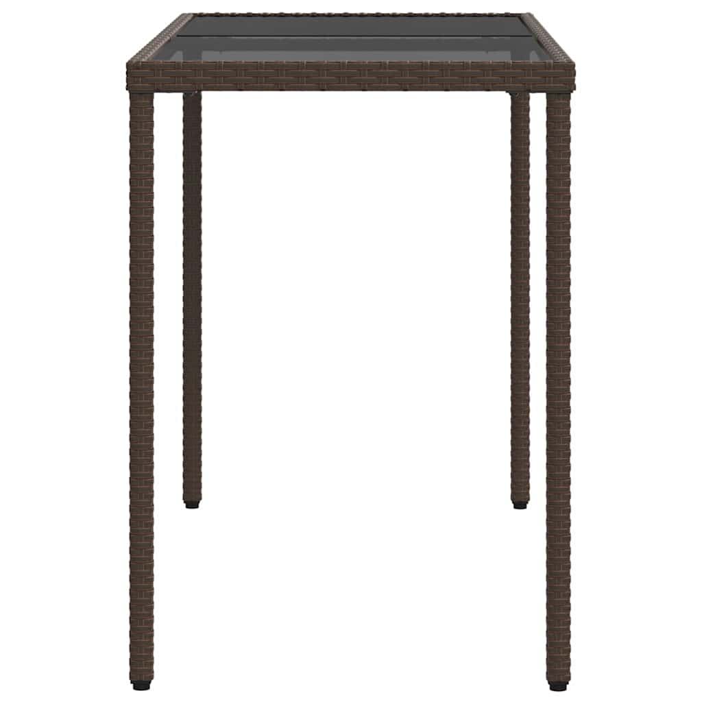 5 Piece Garden Dining Set with Cushions Brown Poly Rattan