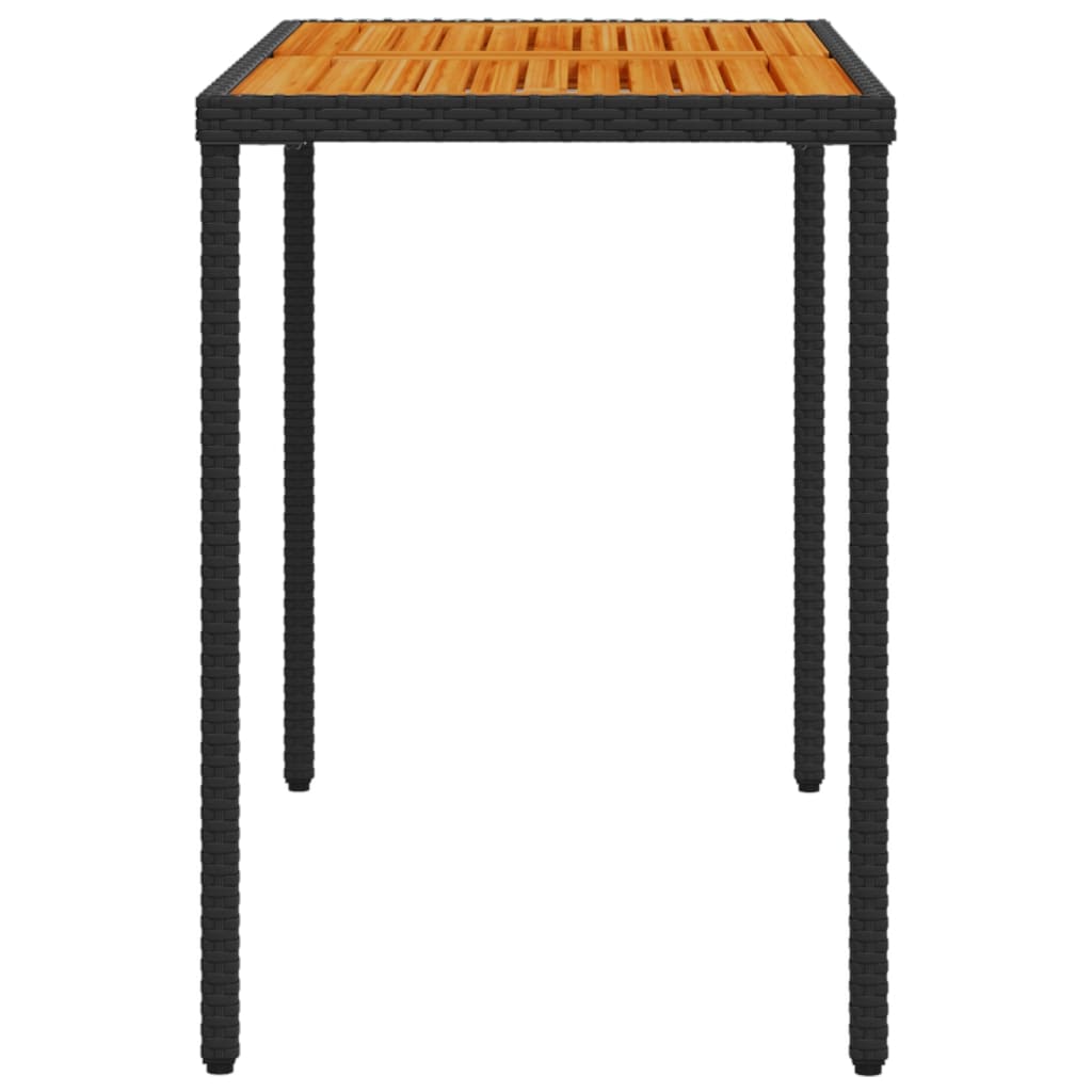 5 Piece Garden Dining Set with Cushions Black Poly Rattan