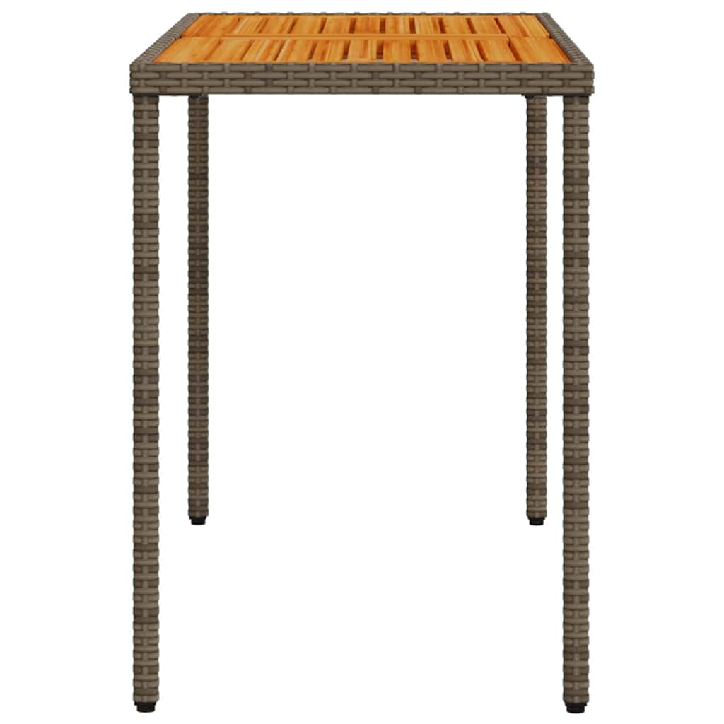 5 Piece Garden Dining Set with Cushions Grey Poly Rattan
