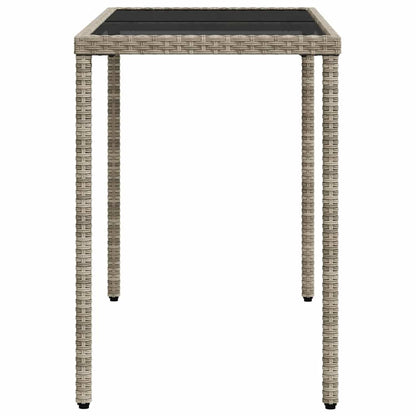 5 Piece Garden Dining Set with Cushions Light Grey Poly Rattan
