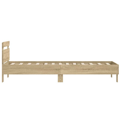 Bed Frame without Mattress with Headboard Sonoma Oak 100x200 cm