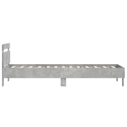 Bed Frame without Mattress with Headboard Concrete Grey 100x200 cm
