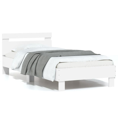 Bed Frame without Mattress with Headboard White 90x200 cm