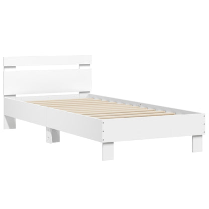Bed Frame without Mattress with Headboard White 90x200 cm