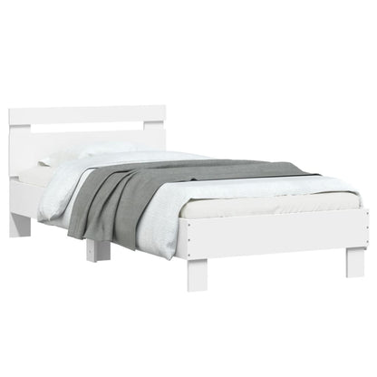 Bed Frame without Mattress with Headboard White 90x200 cm