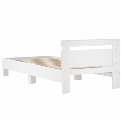 Bed Frame without Mattress with Headboard White 90x200 cm