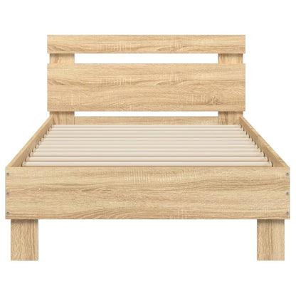 Bed Frame without Mattress with Headboard Sonoma Oak 90x200 cm
