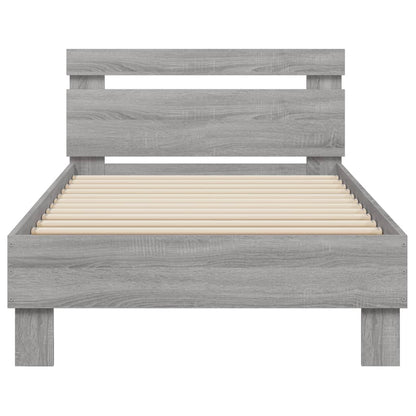 Bed Frame without Mattress with Headboard Grey Sonoma 90x200 cm