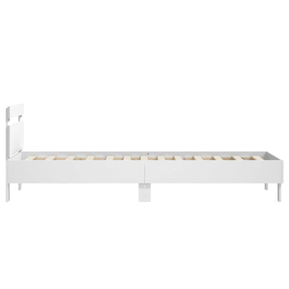 Bed Frame without Mattress with Headboard White 75x190 cm Small Single