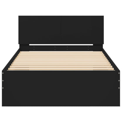 Bed Frame without Mattress with Headboard Black 100x200 cm