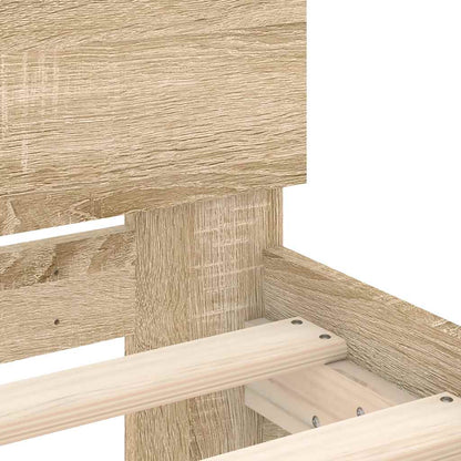 Bed Frame without Mattress with Headboard Sonoma Oak 100x200 cm