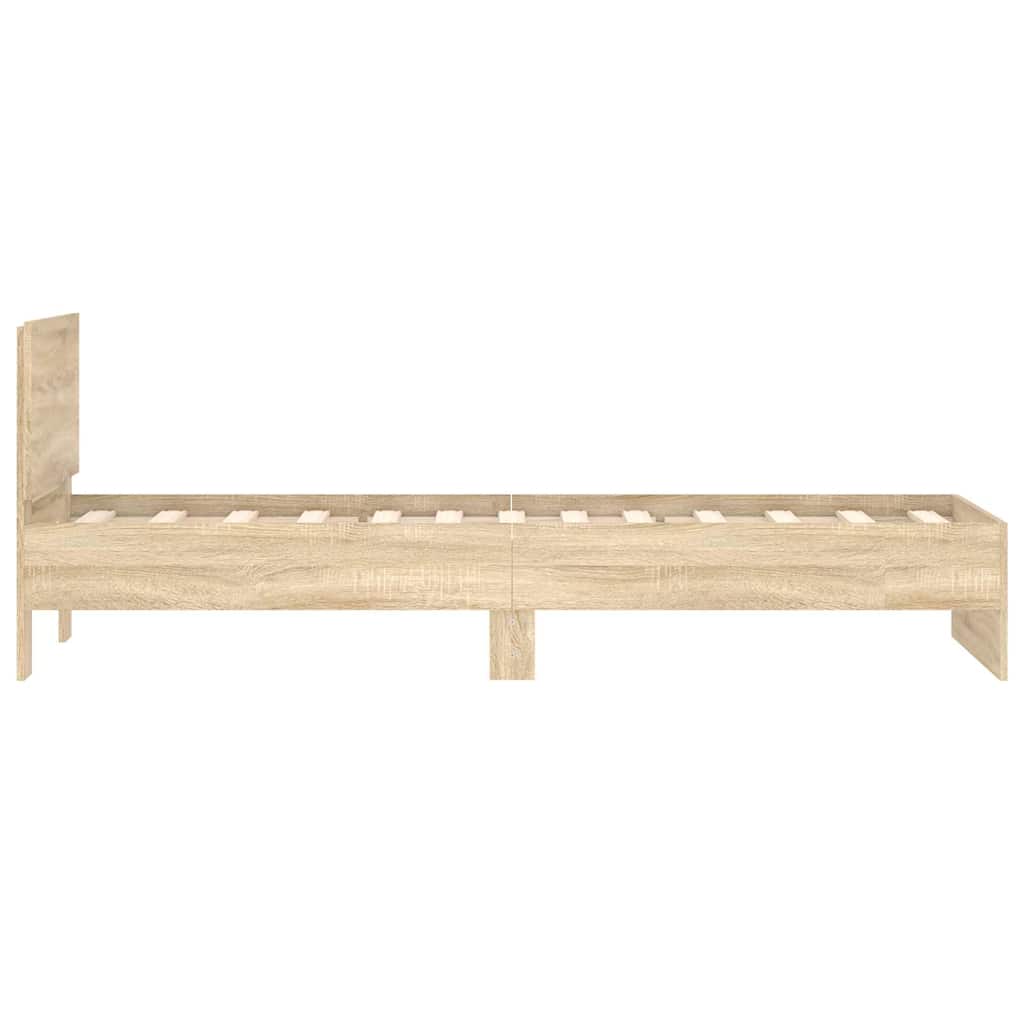 Bed Frame without Mattress with Headboard Sonoma Oak 90x200 cm