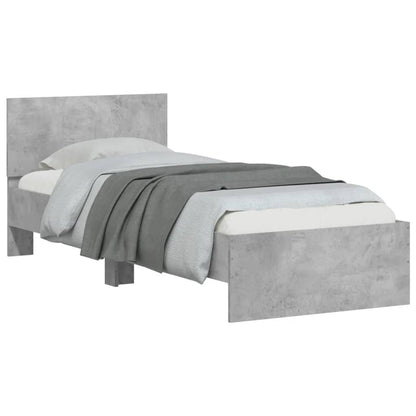 Bed Frame with Headboard Concrete Grey 90x200 cm