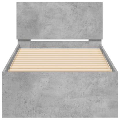 Bed Frame with Headboard Concrete Grey 90x200 cm