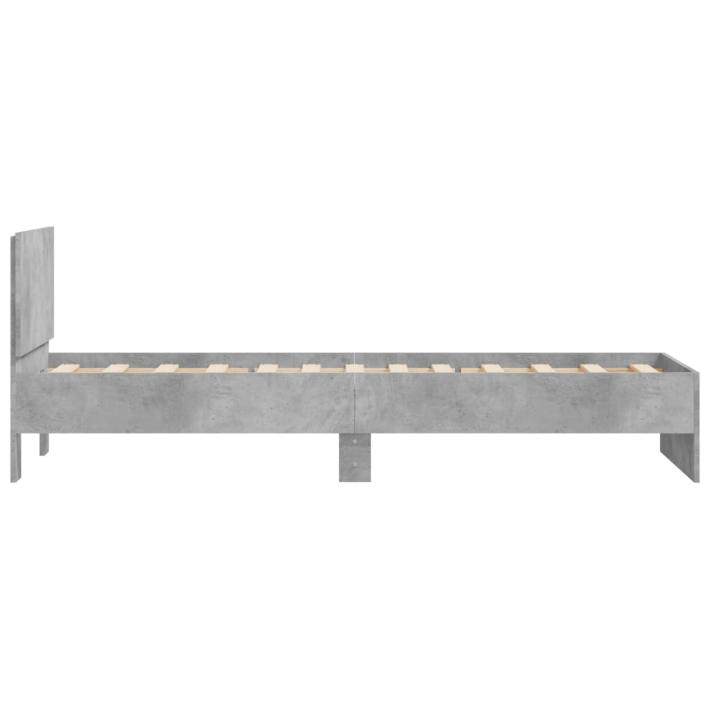 Bed Frame with Headboard Concrete Grey 90x200 cm