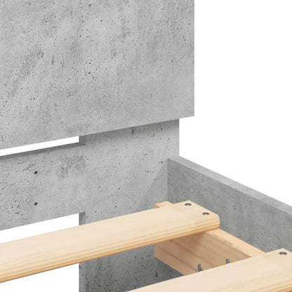 Bed Frame with Headboard Concrete Grey 90x200 cm
