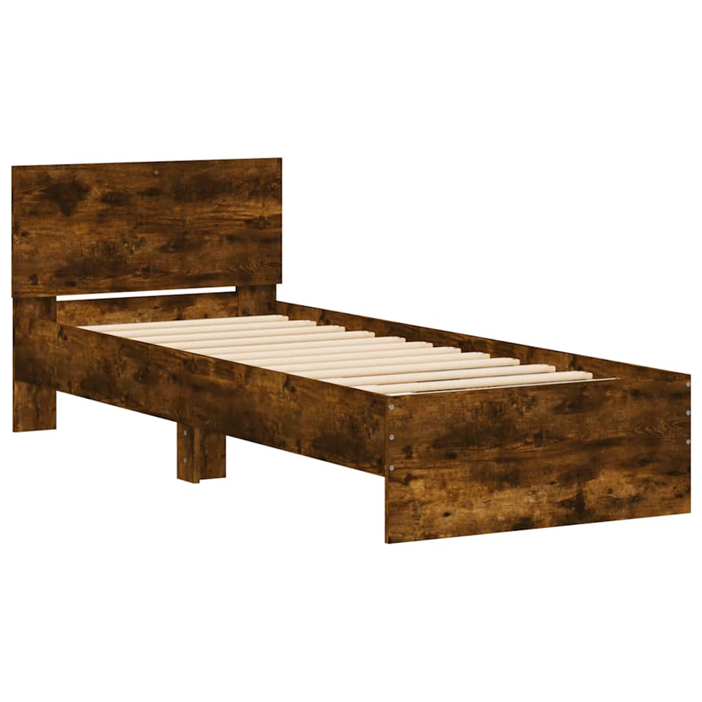 Bed Frame | Smoked Oak | Engineered wood | 90 x 200 cm | Durable