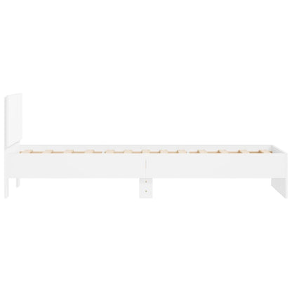 Bed Frame without Mattress with Headboard White 75x190 cm Small Single