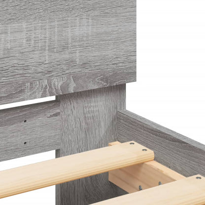 Bed Frame without Mattress with Headboard Grey Sonoma 75x190 cm Small Single