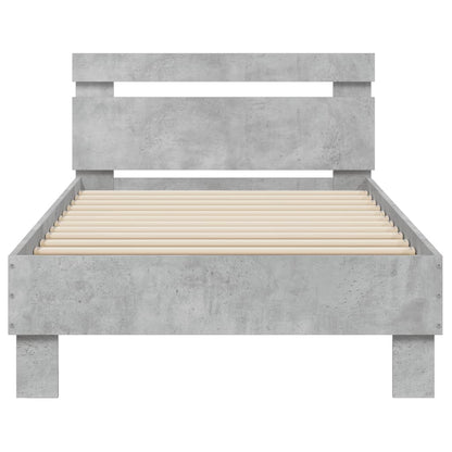 Bed Frame without Mattress with LED Concrete Grey 90x200 cm