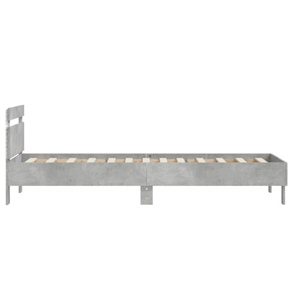 Bed Frame without Mattress with LED Concrete Grey 90x200 cm