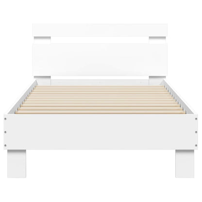 Bed Frame without Mattress with LED Lights White 75x190 cm Small Single