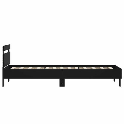 Bed Frame without Mattress with LED Lights Black 75x190 cm