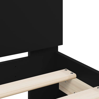 Bed Frame without Mattress with LED Lights Black 75x190 cm