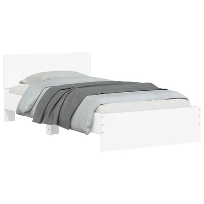 Bed Frame without Mattress with LED Lights White 100x200 cm