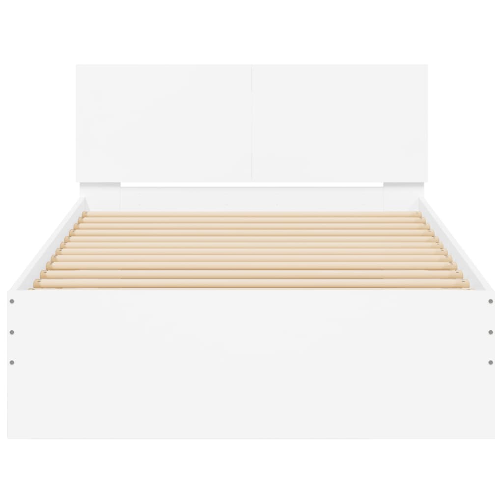 Bed Frame without Mattress with LED Lights White 100x200 cm