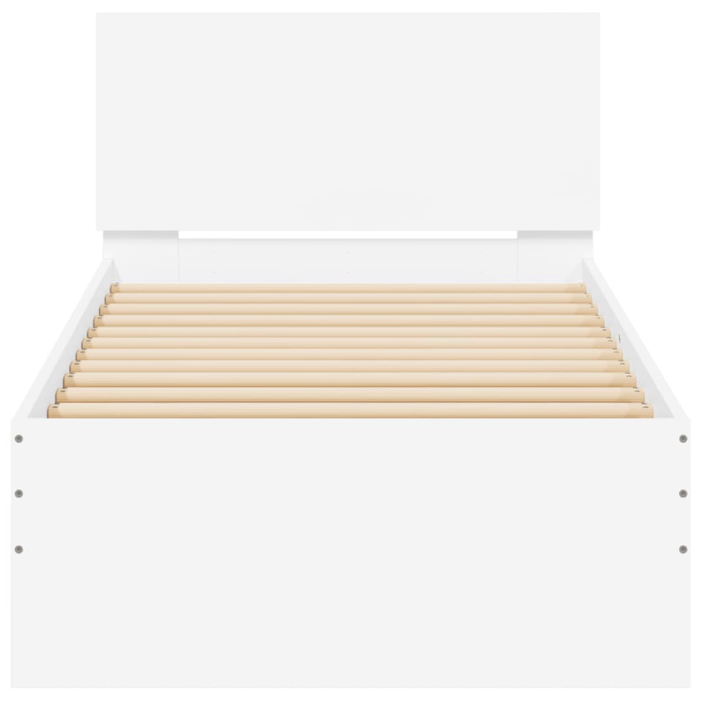 Bed Frame without Mattress with LED Lights White 90x200 cm